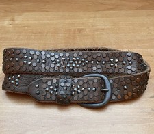 NEU Cowboysbelt Mode 359028 Ledergürtel Nietengürtel Braun  Genuine Leder Gr. 85