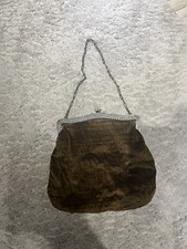 Antike Damen Theater Tasche Echt Silber Und Samt Um 1900