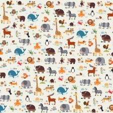 Graziela Jersey Tier ABC Rest 110 cm Kinderstoff Retro