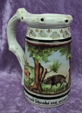 Rarer alter Scherzkrug Vexierkrug aus dem 19. Jahrhundert Loket Böhmen Karlsbad