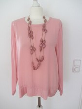 wunderschöne lange SNT kette doppellagig Kunststoff-Steine rosa