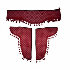 Eco Leder Bordeaux Vorhänge Rote Quasten Für MAN TGX TGA TGL TGS TGM TGE Lkw