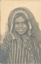 Palästina Postkarte Lokale Beduinenschönheit Dame PU aus Jerusalem 1935 Israel