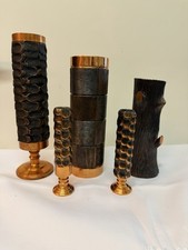 3 Schwere Kupfer Vasen + 2 Schwere Kerzenständer Antik Rarität