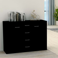 Kommode mit 4 Schubladen 2 Schränke 120cm Klamotenschrank Sideboard Anrichte hol