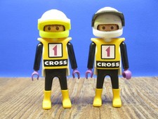 2 Motocross Fahrer Figur Rennsport Helm Rallye Racing Motorrad Playmobil PF1666