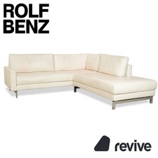 Rolf Benz Vida Leder Ecksofa Creme Weiß Sofa Couch