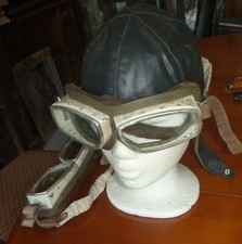 2x alte Motorradbrille mit Lederhaube,Brille Oldtimer Vintage AWO,SIMSON,MZ,