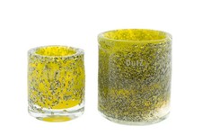 Angebot - Dutz CYL GALAXY GELB BUBBLE, H 10 cm, D 9 cm, Glas mundgeblasen