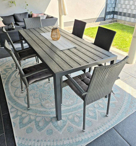 Gartentisch rechteckig grau