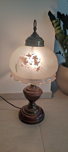 Antike tischlampe milchglas - tischlampe,