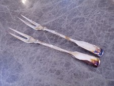 Villeroy & Boch MONTCLAIR Vorleger Paar Fleischgabeln Silber 120er