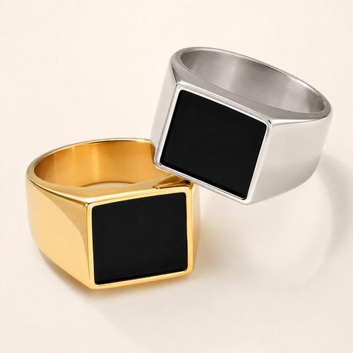Edelstahl siegelring gold - siegelring,
