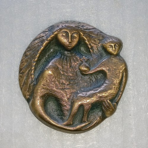 Bronze relief madonna - relief, kind