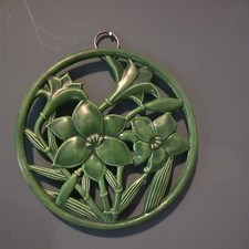 Runder Gusseisen Untersetzer 21cm Lotus Orzid Blume Design Klassisch Home Küche Deko