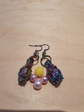 ?Regebogen? Eulen Ohrringe mit Perlen, neuwertig 