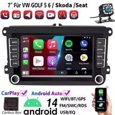 Für VW Golf 5 6 Plus Touran Caddy Jetta Autoradio Android 14 Apple Carplay NAVI