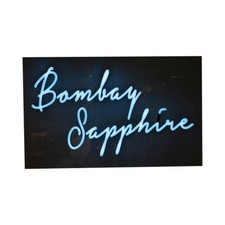 Bombay Gin Leuchtreklame Neon Sign blau LED Schild Werbe Wand Bar Tafel Deko