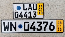 2 Kfz-Kennzeichen Nummernschilder license plates KURZZEIT DEUTSCHLAND