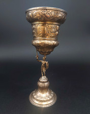 Schöner Silberpokal, zwischen 1780-1800, römischer Soldat, mit Gravur "S"&"E"