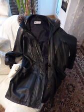 Lederjacke, Damen, 40 mit Kapuze