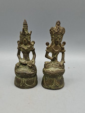 2x TARA Shiva Lotossockel sitzender Vajrasattva gekreuzte Beine Bronze H 10cm N6