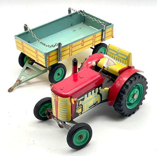 Altes blechspielzeug tracktor - altes,