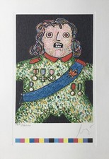 Enrico Baj Farblithografie mit Prägung nummeriert signiert