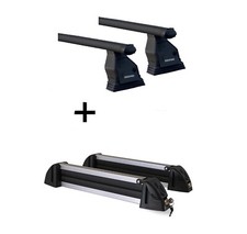 Dachträger Tema Stahl+Skiträger 4Paar Ski für für Mercedes CKlasse W204 07-13