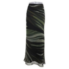 Mango, Maxirock, Größe: L, Schwarz/Grün/Beige, Batik, Damen #2uQ