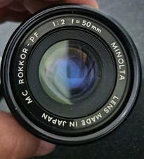 Minolta 50mm 1:2 Objektiv  MC Rokkor-PF Kamera Camera Lens (Minolta MD)