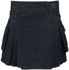 Forplay Kurzer Rock Damen Kilt schwarz Basics, Casual Wear, Festival