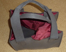 Jemako - Filztasche - Größe "M", Taupe mit Abdeckung rot, 34 x 28 x 25cm, Neu