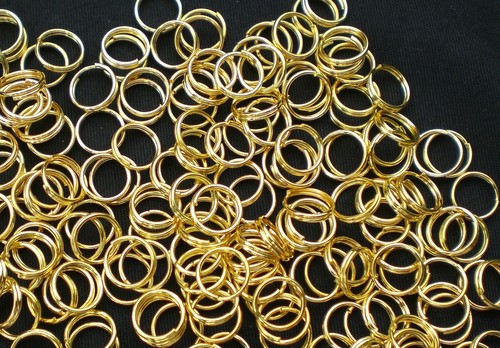 100 spaltringe farbe gold 5mm - farbe,