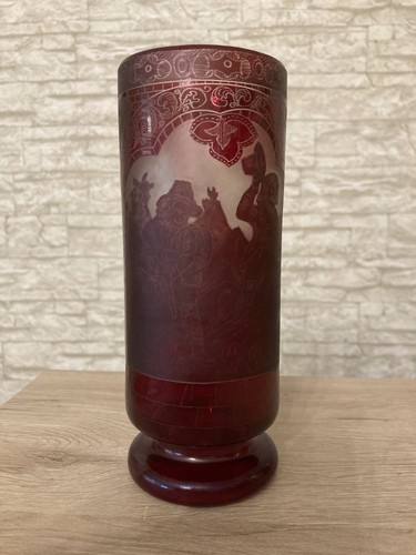 Biedermeierglas radierte - biedermeierglas,,