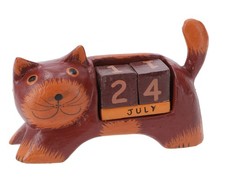 Holz Kalender - Katze bordaux