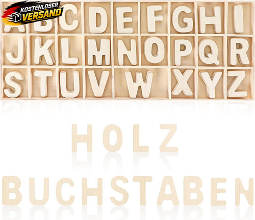 Holzbuchstaben set 130 stück - holzbuchstaben,