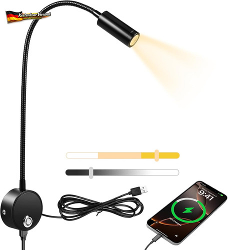 Led wand leselampe mit - led, touch