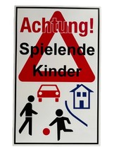 Hinweisschild 250x400mm " Achtung spielende Kinder" Weiß Schild / KSNr.1