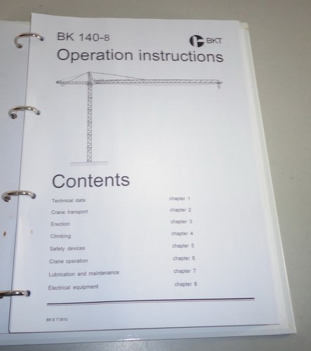 Operation instructions potain - operation,
