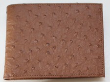 Herren Geldbeutel Portemonnaie Geldbörse Brieftasche Braun Straußenleder Optik