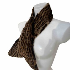 Vintage Leopard optik Echt Pelz Kragen für Jacken Mantel