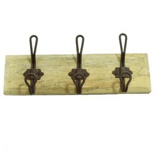 Garderobe Haken Holzleiste Wandgarderobe Holz Metall Hakenleiste Landhausstil