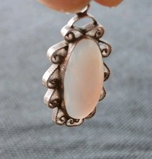 Anhänger Silber Oval Grau