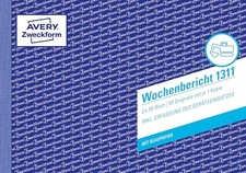 AVERY Zweckform Wochenbericht 1311 Schulheft Formular 2x50 Blatt Weiß