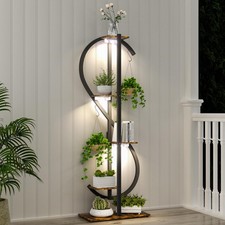 Pflanzenständer mit Wachstumslicht Blumenregal für Balkon Blumentreppe Garten