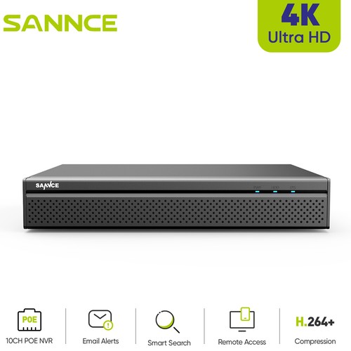 Sannce 8mp 10ch poe - sannce, 4k