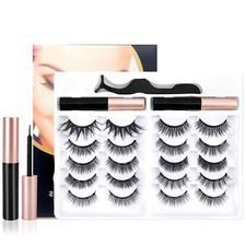 10 Paaren 3D Falsche Wimpern Mit 2 Tuben Eyeliner & 1 Pinzett Magnetische Wimper