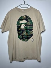 A Bathing Ape BAPE beige Tiger Camo Bapehead T-Shirt Größe L