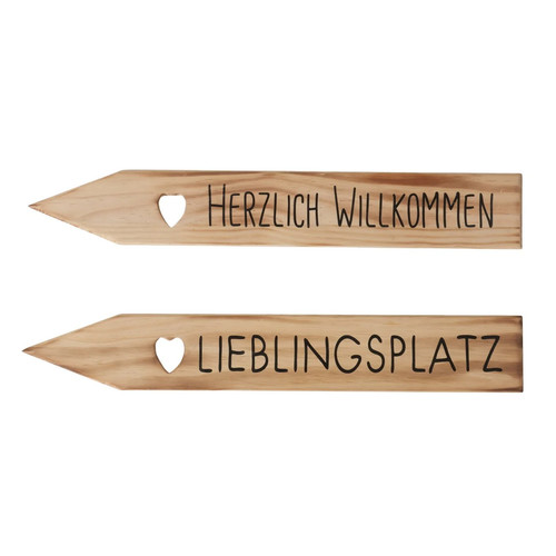Holzschild herzlich - holzschild, "herzlich